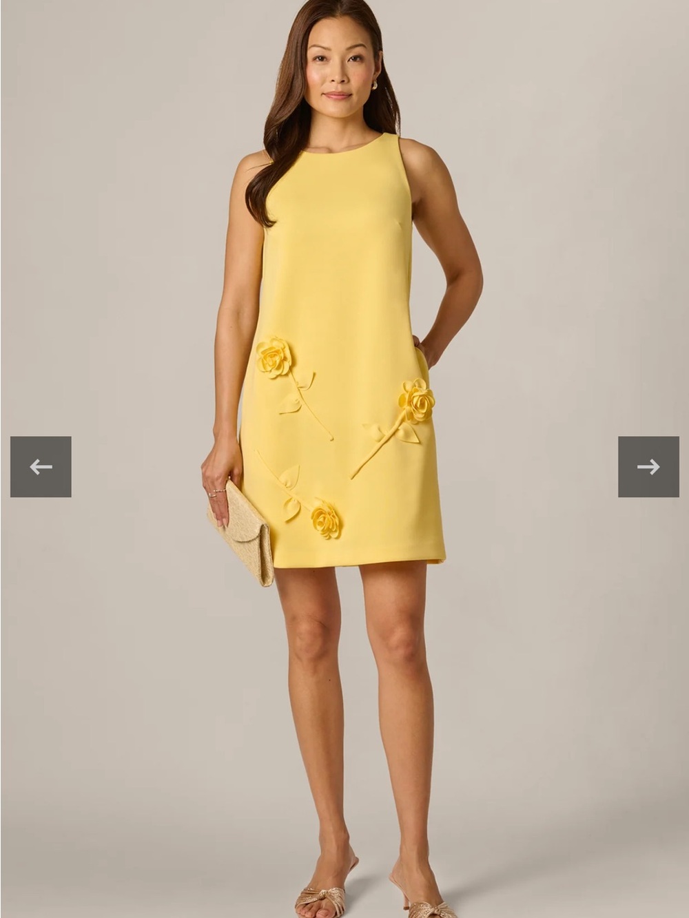Adrianna Papell Soft Buttercup Yellow Sleeveless Dress. Worn one time to wedding